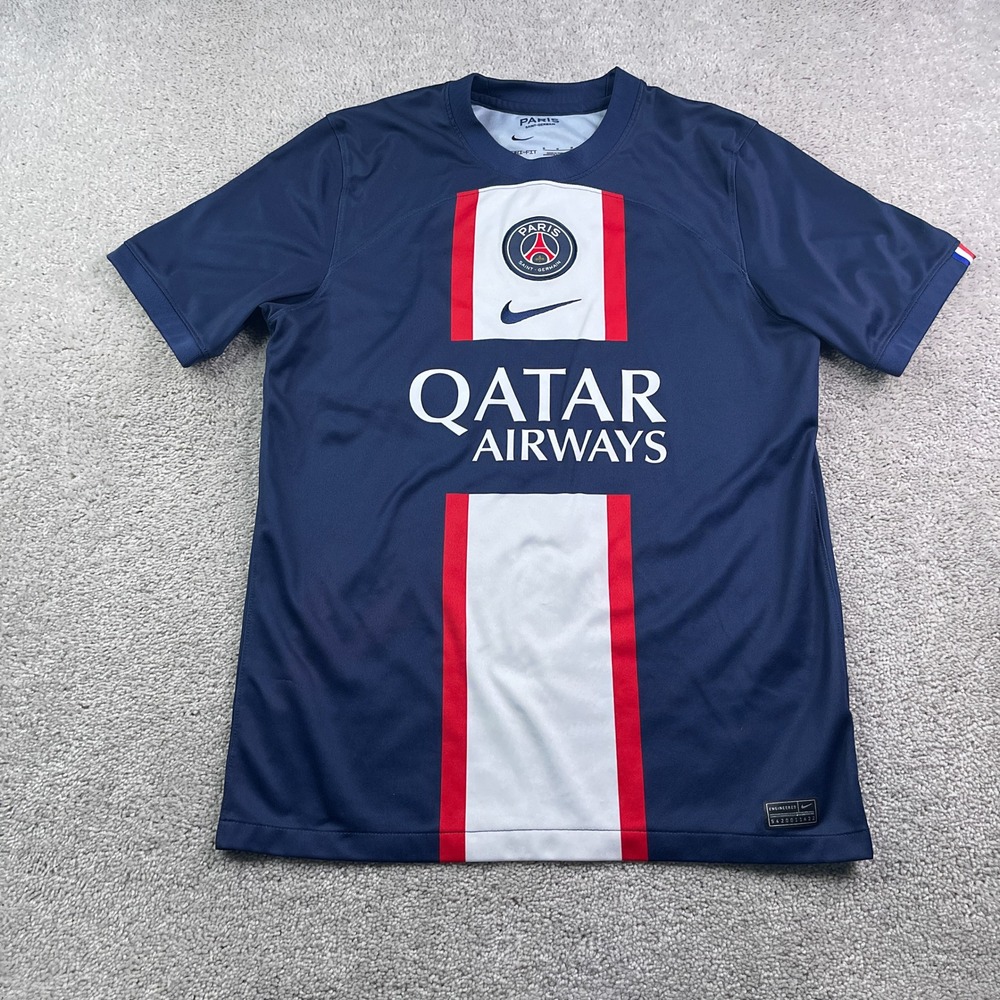 Paris Saint Germain Mbappe Jersey Mens Medium Blue Nike Dri Fit Soccer Futbol